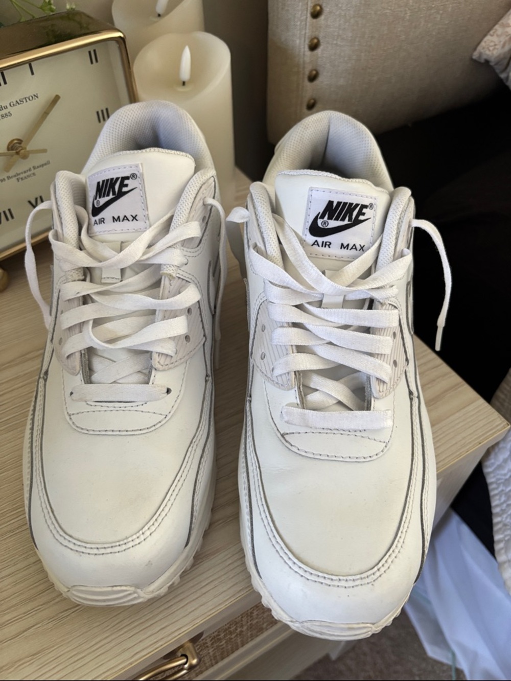 Nike White Air Max Leather Sneakers